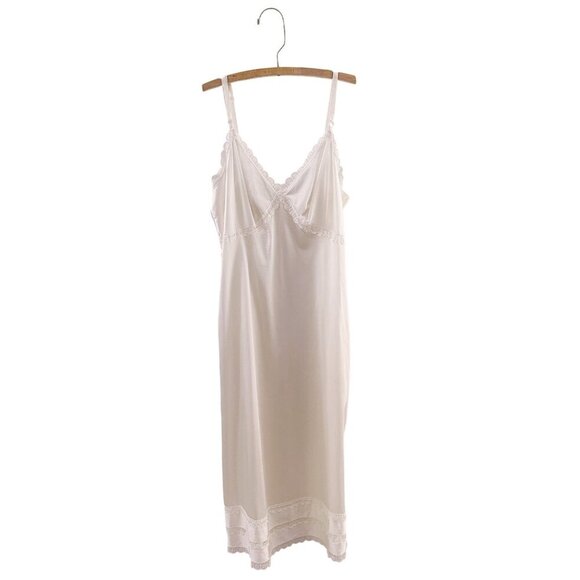 Vintage Sears Lace Trim Nylon Slip Dress Made in USA - Picture 1 of 4